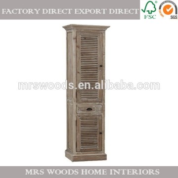 french antique recycled wooden bathroom mirror cabinet