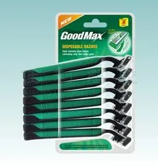 Plastic Twin Blade System Razors, Green Mens Disposable Shaving Razor