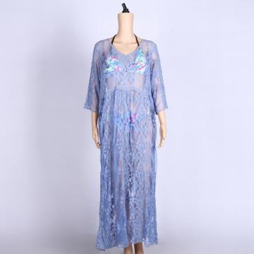 long sleeve beachwear cover up summer beach dress