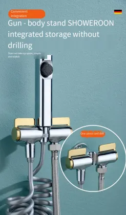 Gun Gray Toilet Flush Spray Gun with Angle Valve and Plated Faucet