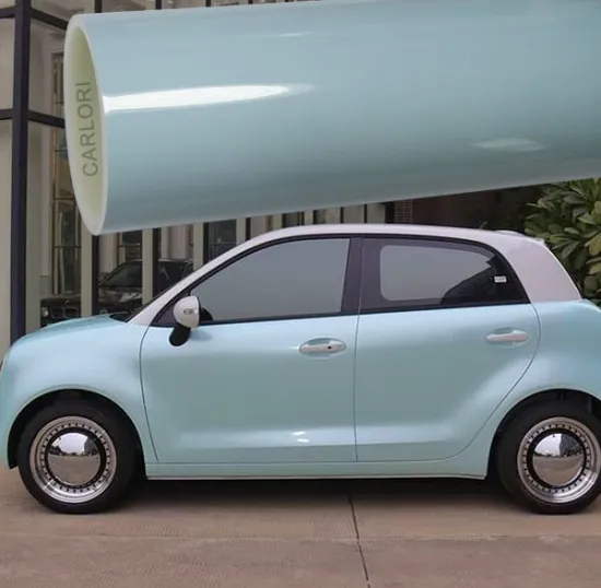 super gloss light blue car vinyl wrap