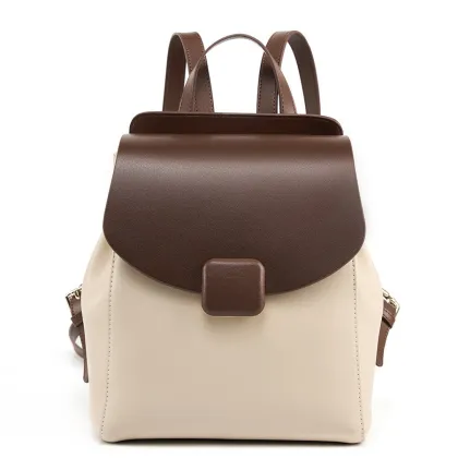 Versatile Genuine Leather Backpack for Women - Large Capacity Travel Bag