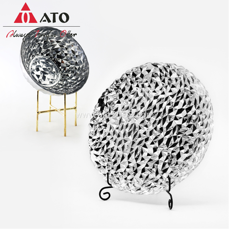 ATO Glass Charger Plate With Plating Silver