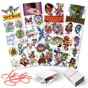 Novelty Vending display card temporary tattoo sticker