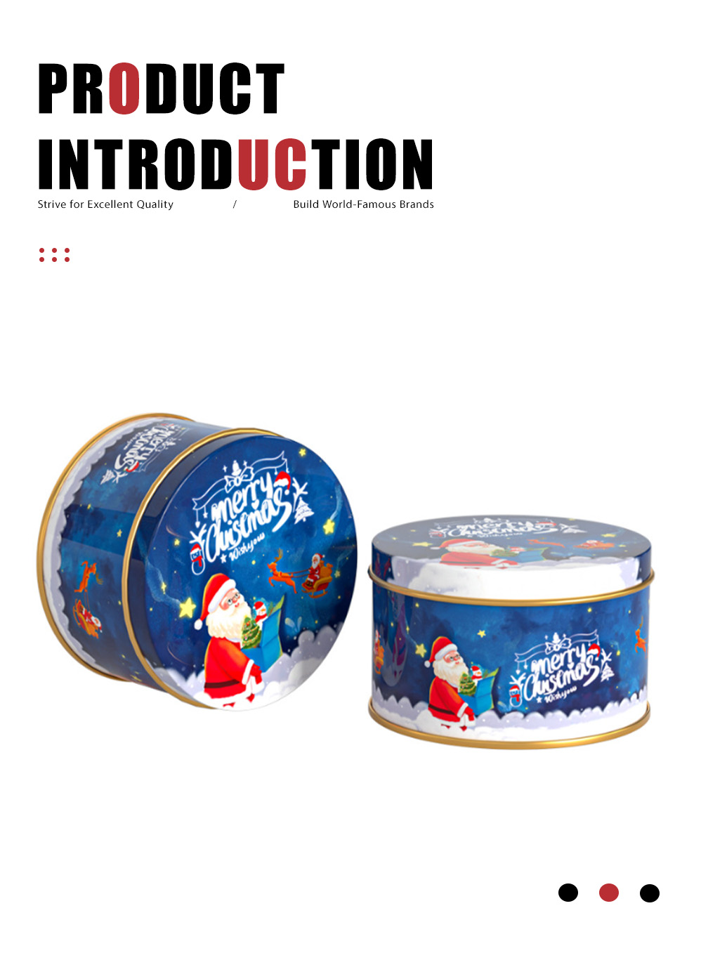 7-Рождественская круглая консервная банка-X 7-Christmas round tin can-X