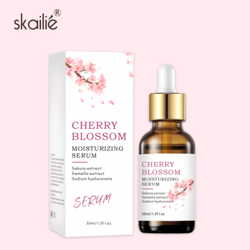 Private Label Vegan Natural Moisturizing Serum with Cherry Blossom for Fine Lines and Whitening
