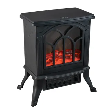 750W/1500W Two-Level Wideded Air Outlet Fireplace Heater with 3D Realistic Flame Effect
