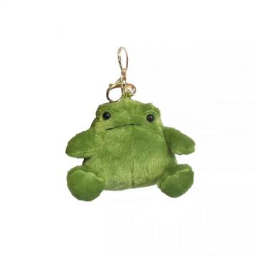 Plush little frog pendant in chubby sitting position