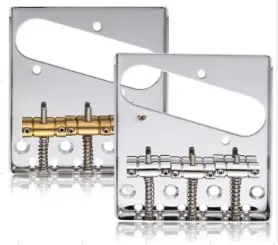 Chrome Electric Guitar Bridge Hardtail TL Fixed Guitar Bridge with Brass Saddle