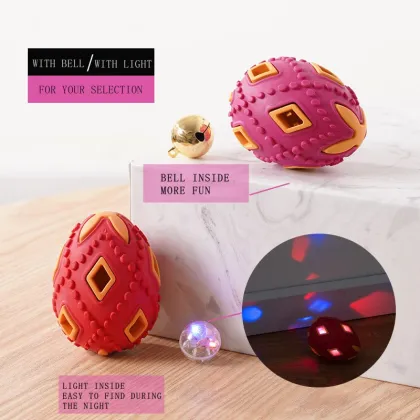 Hollow Rubber Egg Dog Toy with Bell/Light
