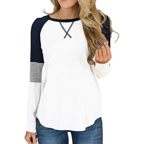 Womens Striped Causal Blouses Tops Women's Print Color Block Tunic Tops Manufactory
