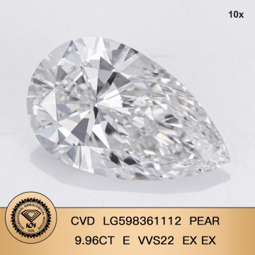 IGI ラボ グロウン ダイヤモンド ペア 9.96ct EVVS2