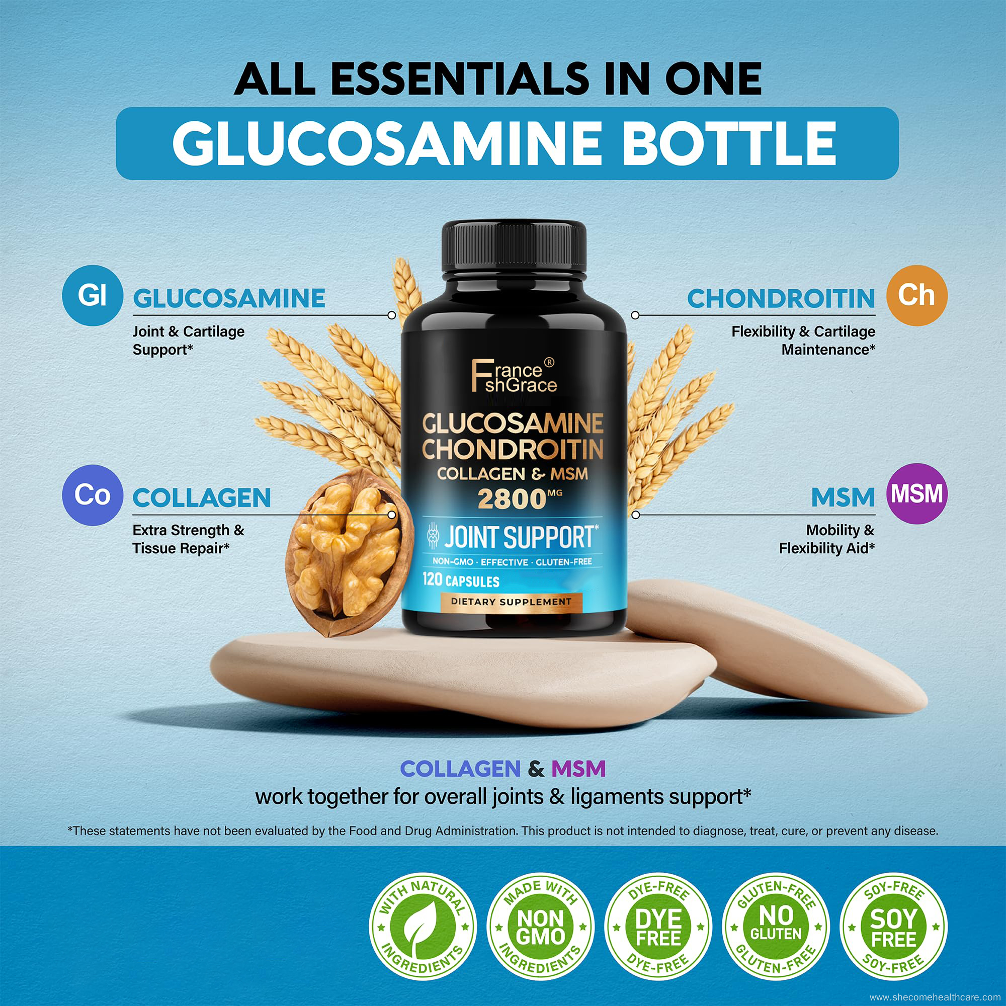 Glucosamine Chondrotin MSM Collagen Joint Health Supplement