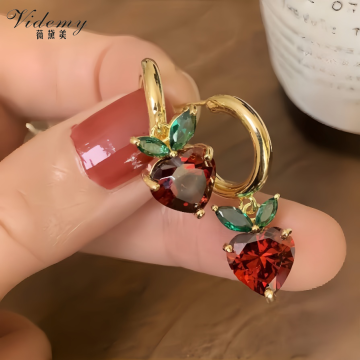 Red Strawberry Stud Earrings for Fashion Accessories