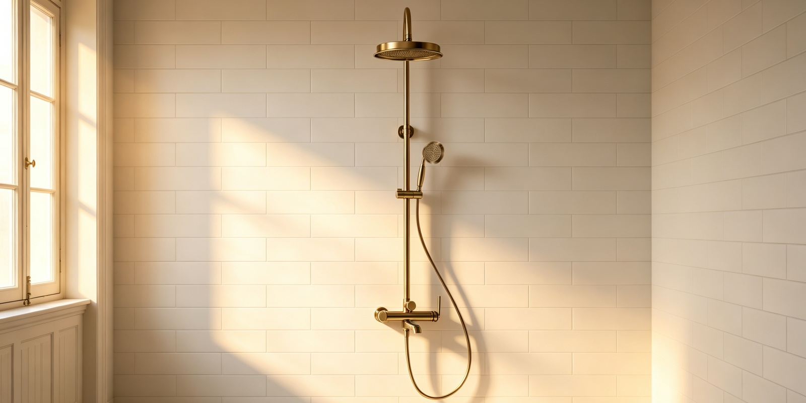 Exposed shower system with tub spout