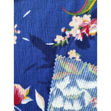 Recyle Poly Span Print Crinkle  Jersey
