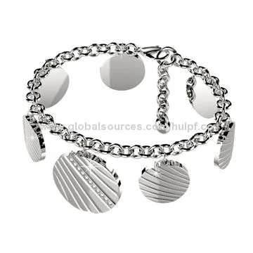 Stainless steel drop bracelet with Swarovski crystals