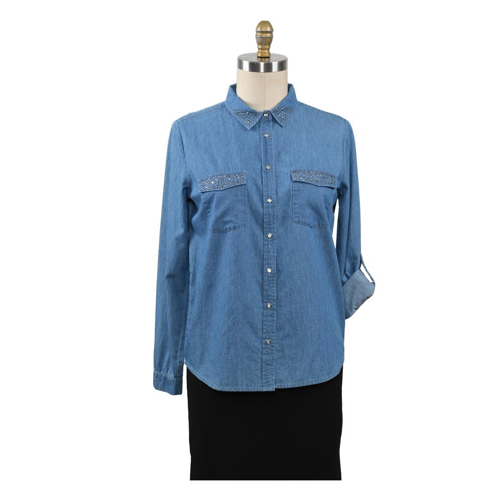 Women's Denim Blue Shirts Autumn Blouse