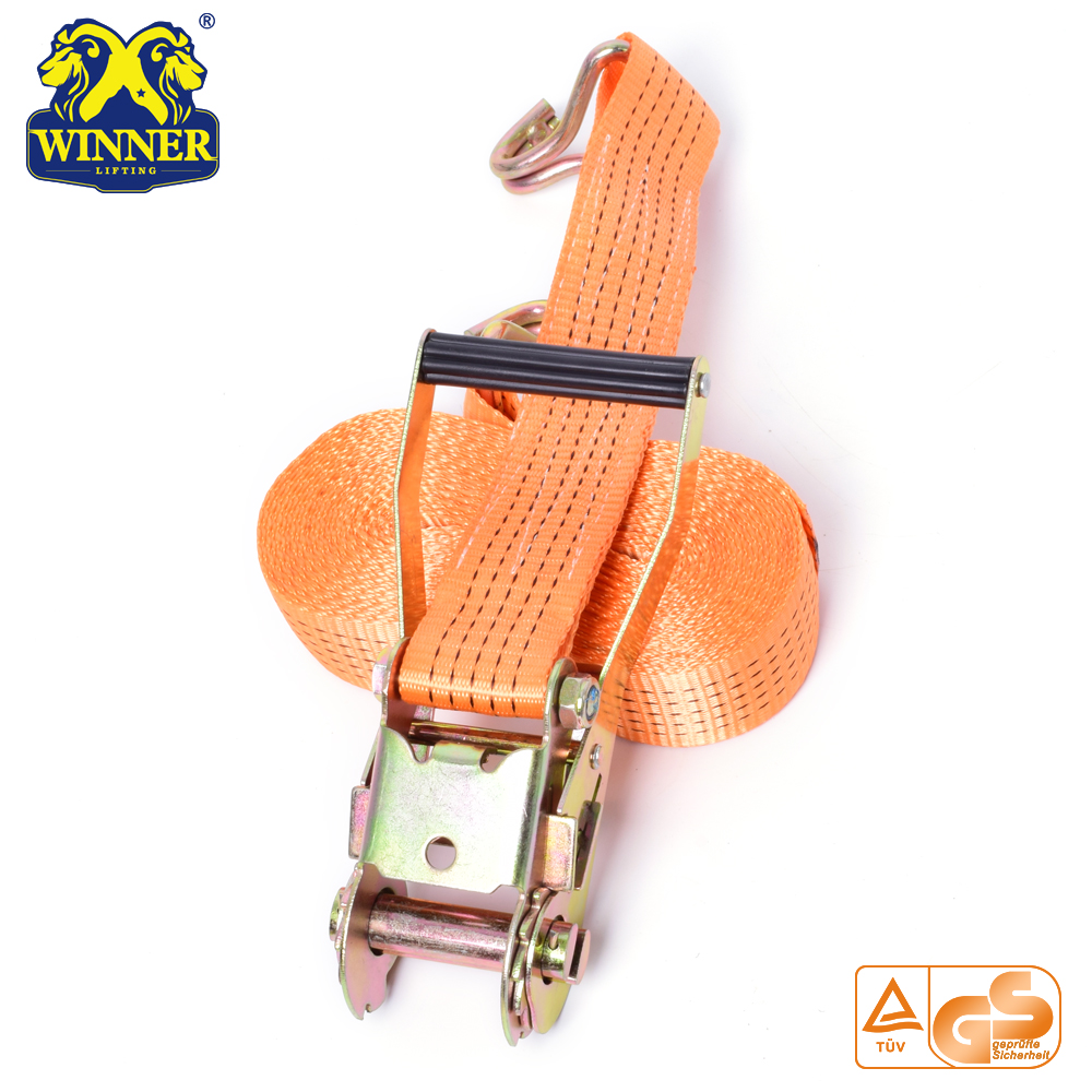 Orange Polyester Cargo Lashing Ratchet Strap Belt For Wholesale