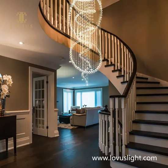 Creative styling atmosphere stair chandelier Decorative large custom stair chandelier Villa hotel shopping mall chandelier