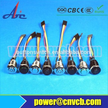 CCC ON-OFF latching anti-vandal momentary led push button switch