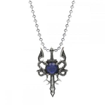 Vintage Double Dragon Sword Alloy Necklace