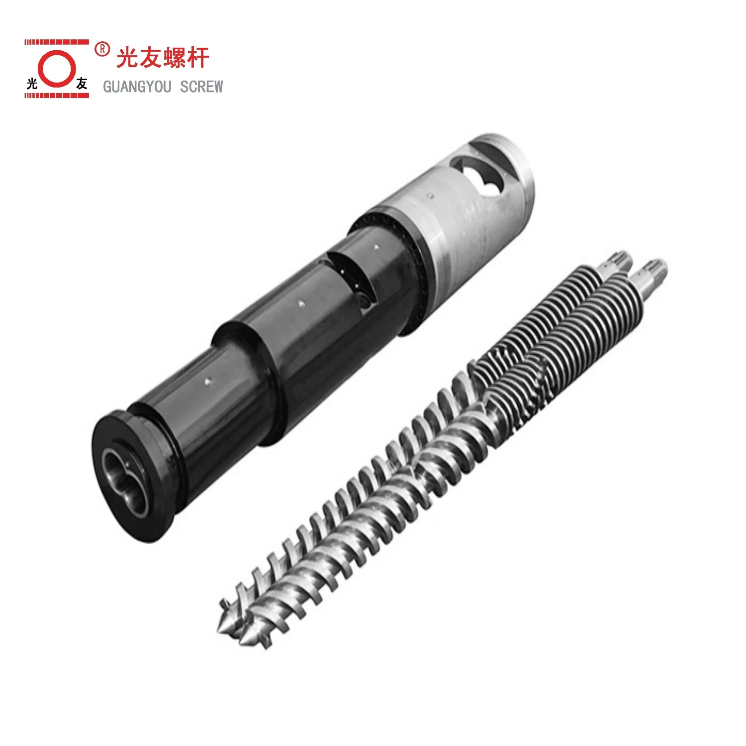 PVC/WPC অ্যাপ্লিকেশনের জন্য বাইমেটালিক কনিক্যাল টুইন স্ক্রু এক্সট্রুডার যন্ত্রাংশ