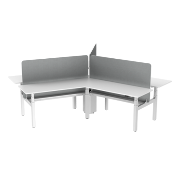 JIECANG High Quality Triple Motor Height Adjustable 3 Seater Office Workstation