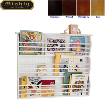 Wooden White 3 Layer Wall Mounted Magazine Rack
