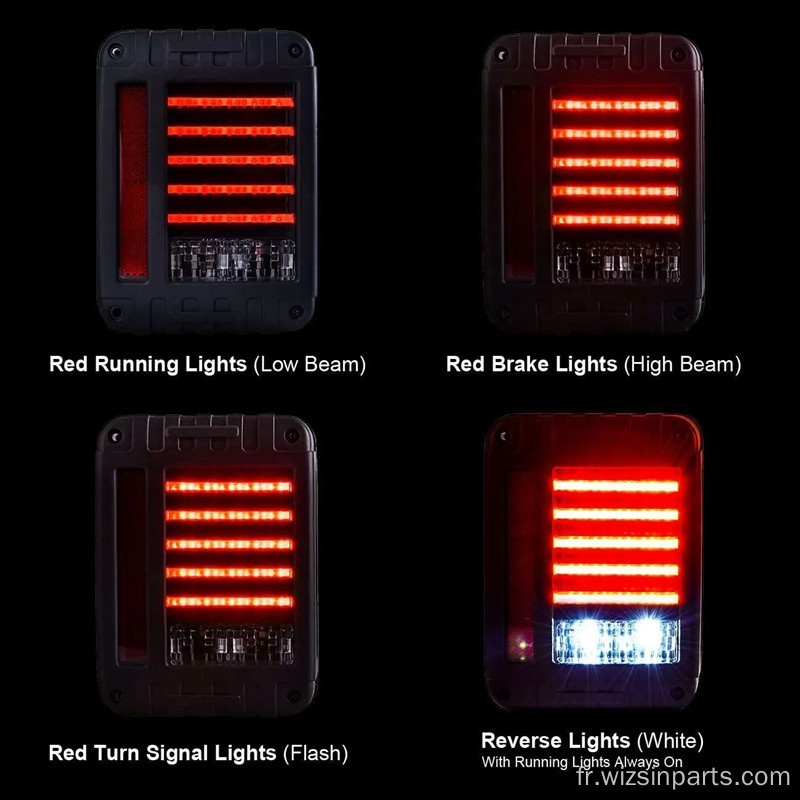 Les feux arrière Jeep Wrangler dirigés