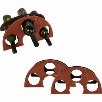 Wine Rack with PU Leather