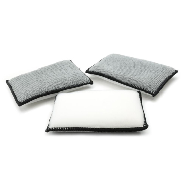 Custom Package 9*13cm Double Sided Microfiber Car Scrub Cleaning Sponge