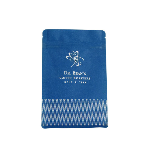 Natural Plastic Mylar Block Bottom Coffee Bags With Valve