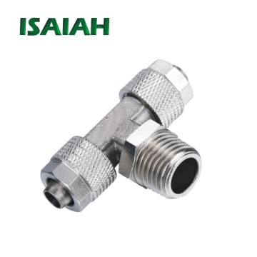 Ningbo Manufacturer Factories: Tee Branch Knurling Hexagon Nut Thread Brass Air Fittings for Pneumatic Connectors