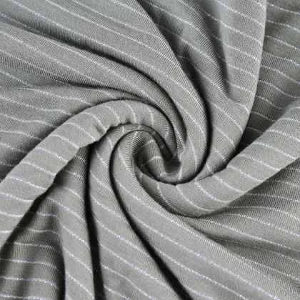 Stripe Yarn Dyed Ecovero Rayon Stretch Knit Fabric