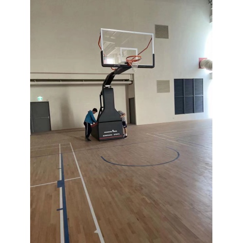 electric-hydraulic basketball hoop stand