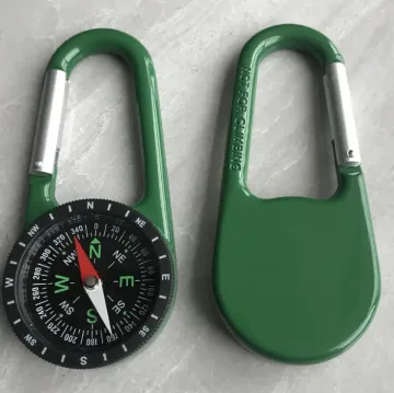 Zinc Alloy Carabiner Compass: Outdoor Keychain for Climbing and Hiking