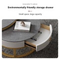 Round 2 in 1 light luxury living room coffee coffee table with drawer table