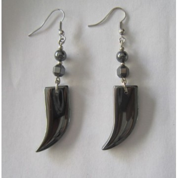 Hematite Sword Earring