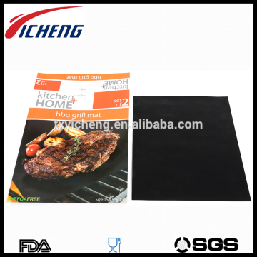 New Packing for 2016 PFOA-free, 13"x16", 0.20mm PTFE Non-stick BBQ Grill Mat - Set of 2