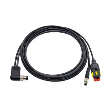 Custom Length Overmolded Cable 4-Pin M8 Male M5 TE Power