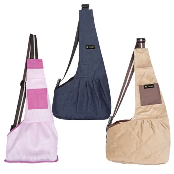 New Arrival Black Oxford Pet Sling Bag for Dogs - Sustainable Travel Carrier in S/M/L Sizes
