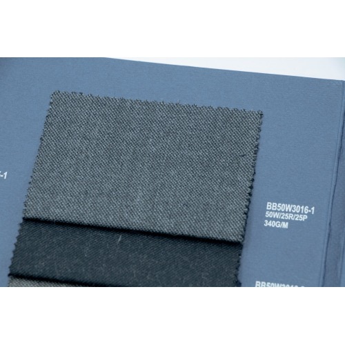 Charcoal Plain 50% Wool Fabric