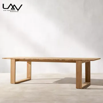 Solid Wood Modern Patio Garden Dining Table and Chair Set for Outdoor Hotels
