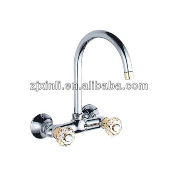 High Quality Dula Handle Brass Kitchen Sink Mixer, Polish and Chrome Finish