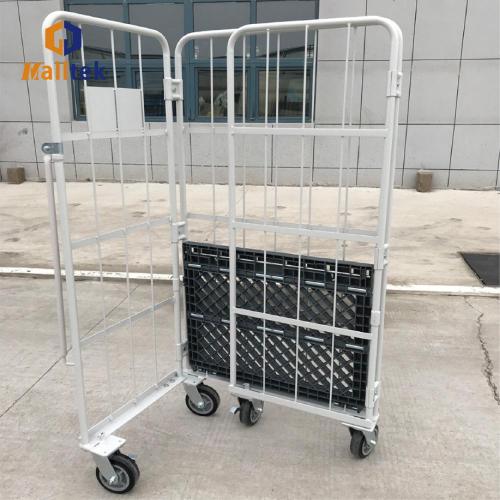 Grid Plastic Bottom Warehouse Stock Trolley