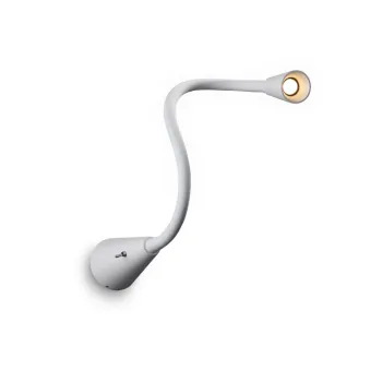 Aluminium Flexible 3W LED Bedside Reading Lamp for Hotels