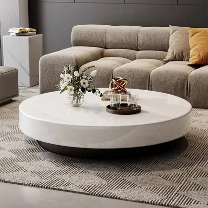 Bulgari Modern Luxury Cream Oval Marble Coffee Table
