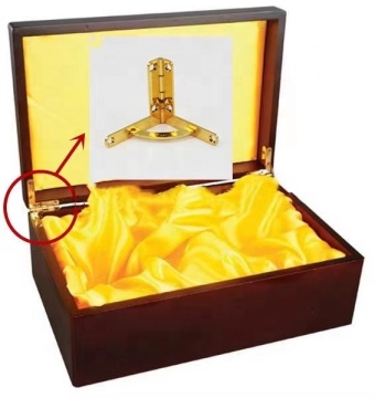 Gold Metal Quadrant Hinges for Wine Boxes and Cigar Boxes