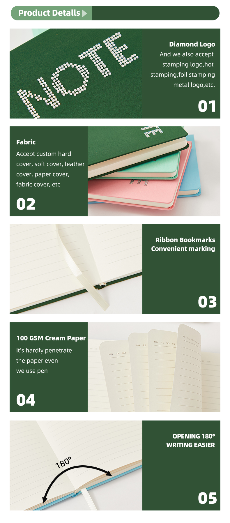 Fabric hardcover hot fixed rhinestone notebook China Manufacturers ...